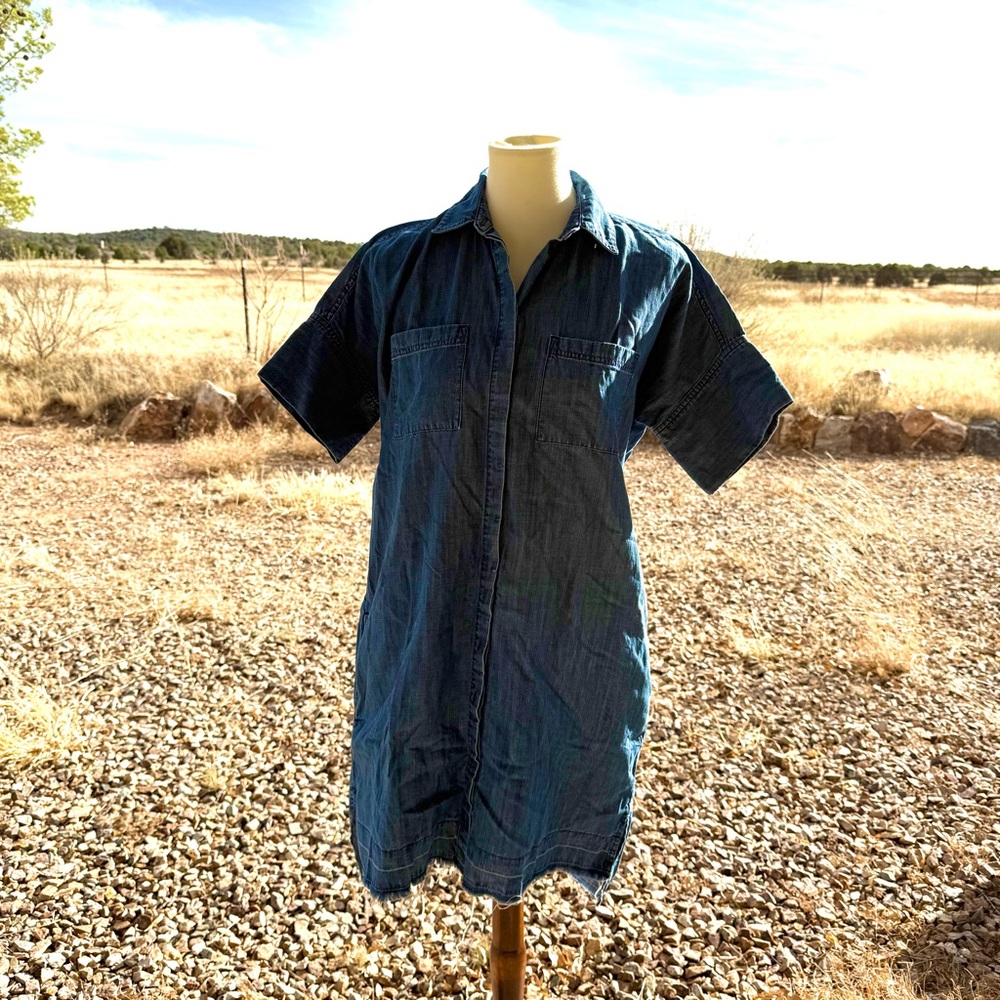 Madewell Blue Denim Shirt Dress